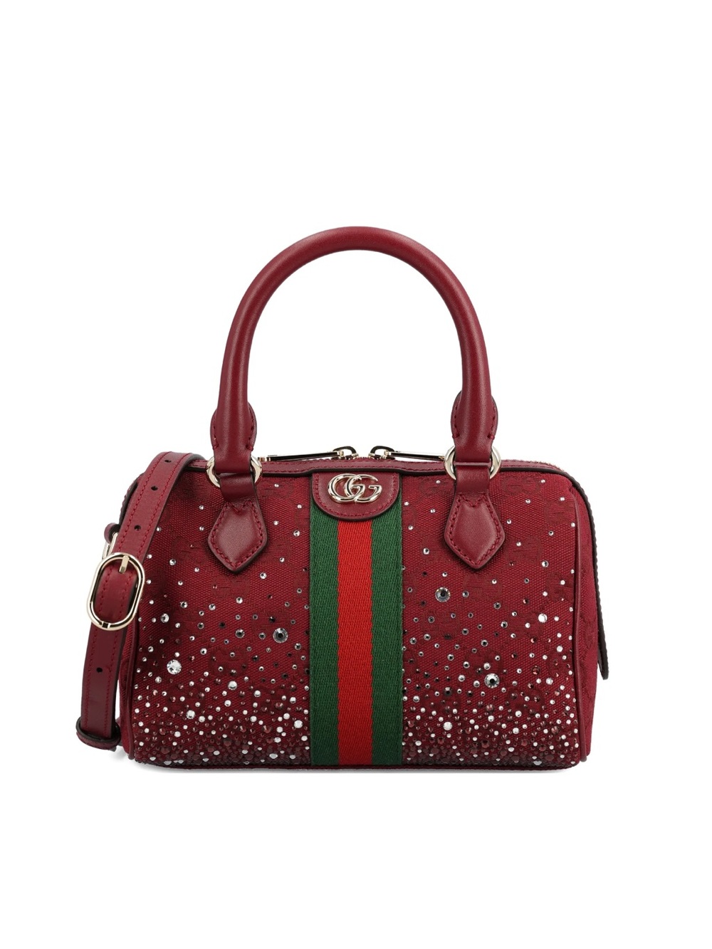 Gucci Small Ophidia Red Crystal-Studded Top Handle tote bag
